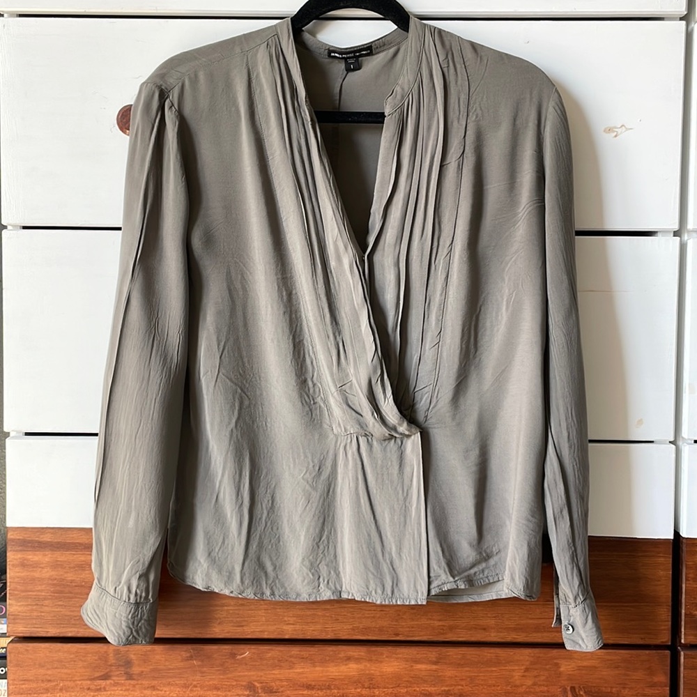 James Perse Pleated Front Blouse